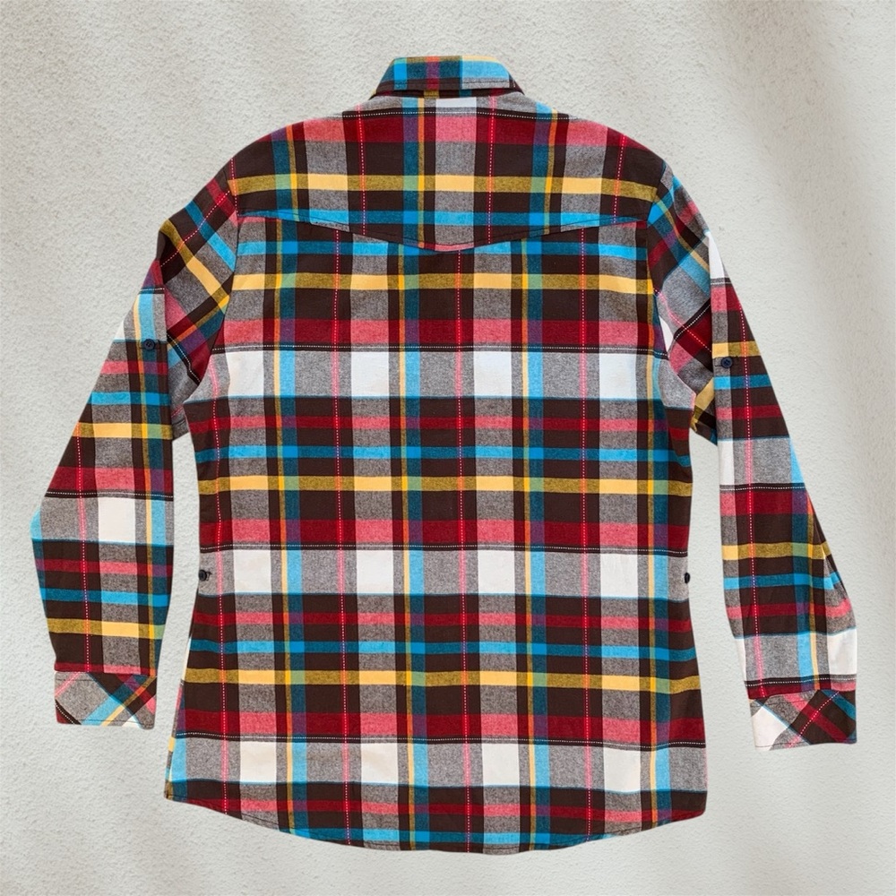 Matchstick Argus Multicolor Plaid Flannel Long-Sleeve Button-Up Shirt Women’s XL - Picture 3 of 8